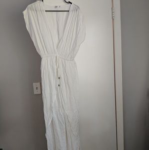 White maxi beach coverup